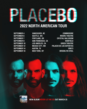 Placebo julkisti ensimmäisen Pohjois-Amerikan kiertueen kahdeksaan vuoteen