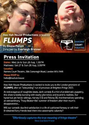 Tickets Now Available For FLUMPS At Barons Court Theater