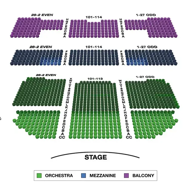 Richard Rodgers Theatre (Broadway) Small Seating Chart