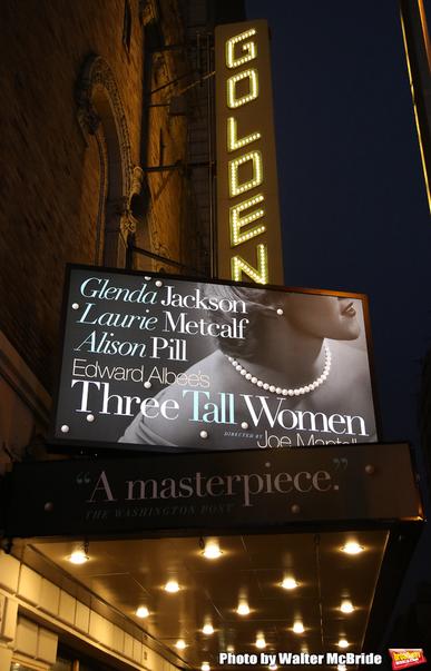 Theatre Marquee for the Opening Night Curtain Call for 'Three Tall Women'  starring Alison Pill, Glenda Jackson and Laurie Metcalf at the Golden  Theatre on 3/29/2018 in New York City. Photo (2018-12-30)